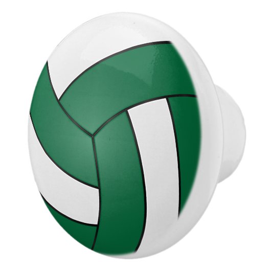Dunkelgrüner und weißer Volleyball Keramikknauf (Rechts)