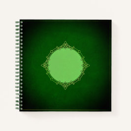 Dunkelgrüner Vintager Keltenrahmen Notizblock