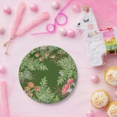 Dunkelgrüner Waldfrosch Bienenstaum Rustikal Pappteller (Party)