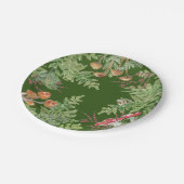 Dunkelgrüner Waldfrosch Bienenstaum Rustikal Pappteller (Schrägansicht)