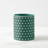 Dunkelgrüner weißer Polka Dots Clean einfache Mini Tasse (Zentrum)
