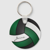 Dunkelgrüner, weißer und schwarzer Volleyball Schlüsselanhänger (Rückseite)