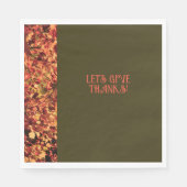 Dunkelgrünes Abendessen Herbstglücklich Dank geben Serviette (Vorderseite)