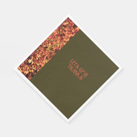 Dunkelgrünes Abendessen Herbstglücklich Dank geben Serviette (Ecke)