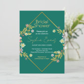 Dunkelgrünes Brautparty Einladung (Stehend Vorderseite)