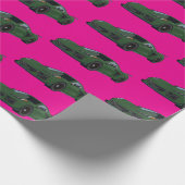 Dunkelgrünes C8 Corvette Sportwagen Handgezeichnet Geschenkpapier (Ecke)