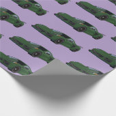 Dunkelgrünes C8 Corvette Sportwagen Handgezeichnet Geschenkpapier (Ecke)