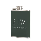 Dunkelgrünes Elegant Moderner Minimalistischer Mon Flachmann (Links)