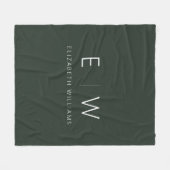 Dunkelgrünes Elegant Moderner Minimalistischer Mon Fleecedecke (Vorderseite (Horizontal))
