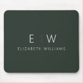 Dunkelgrünes Elegant Moderner Minimalistischer Mon Mousepad (Vorne)