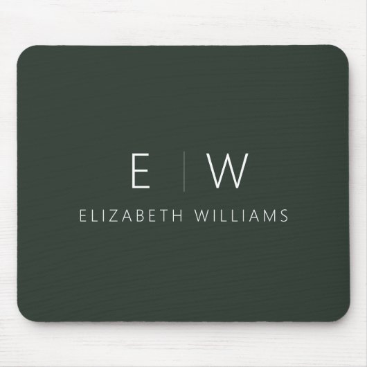 Dunkelgrünes Elegant Moderner Minimalistischer Mon Mousepad (Vorne)