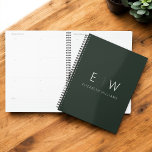 Dunkelgrünes Elegant Moderner Minimalistischer Mon Planer<br><div class="desc">Mit unserem klassischen eleganten, modernen Minimalistischen Monogram-Planer vereint Sie Organisation und Stil. Dieser sorgfältig entworfene Planer verbindet zeitlose Eleganz mit zeitgemäßem Minimalismus und macht ihn zu einem unverzichtbaren Instrument, um auf Ihrem Zeitplan bleibe. Dieser mit Präzision und Liebe zum Detail entworfene Planer ist mehr als nur ein praktisches Objekt; er...</div>