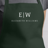 Dunkelgrünes Elegant Moderner Minimalistischer Mon Schürze