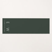 Dunkelgrünes Elegant Moderner Minimalistischer Mon Yogamatte (Vorderseite (Horizontal))