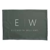 Dunkelgrünes Elegant Modernes Minimalistisches Sch Kissenbezug (Vorderseite)