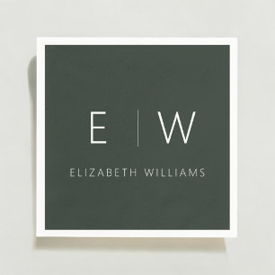 Dunkelgrünes Elegant Modernes Minimalistisches Sch Serviette