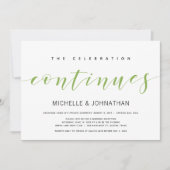 Dunkelgrünes Elegantes Hochzeitsfest Einladung (Vorderseite)