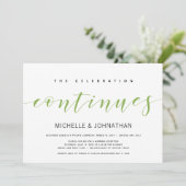 Dunkelgrünes Elegantes Hochzeitsfest Einladung (Stehend Vorderseite)