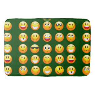 dunkelgrünes Emoji-Badematte Badematte