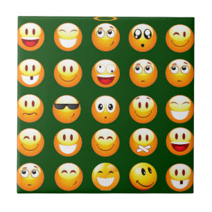dunkelgrünes Emoji Fliese