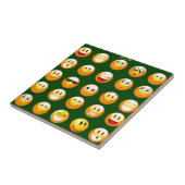 dunkelgrünes Emoji Fliese (Seite)