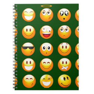 dunkelgrünes Emoji Notizblock