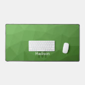 Dunkelgrünes geometrisches Mesh-Muster-Monogramm Schreibtischunterlage (Tastatur & Maus)