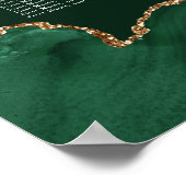 Dunkelgrünes Gold Agate Bar Mitzvah Sitzkarte Poster (Ecke)