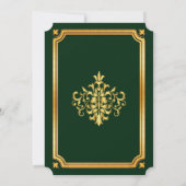 Dunkelgrünes Gold Traditionelle islamische Hochzei Einladung (Rückseite)