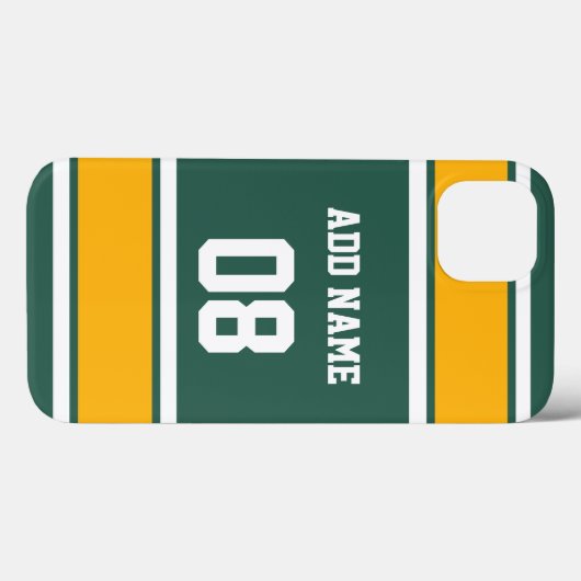 Dunkelgrünes Gold und weißer Sportstreifen Case-Mate iPhone Hülle (Rückseite (Horizontal))