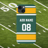 Dunkelgrünes Gold und weißer Sportstreifen Case-Mate iPhone Hülle