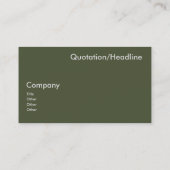 dunkelgrünes Grün - minimalistisch Visitenkarte (Rückseite)