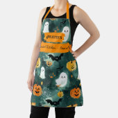 Dunkelgrünes Halloween mit Gespenstern, Pumpkins, Schürze (InSitu)