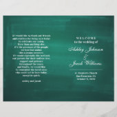 Dunkelgrünes Hochzeitsprogramm. Modernes elegantes (Vorderseite)