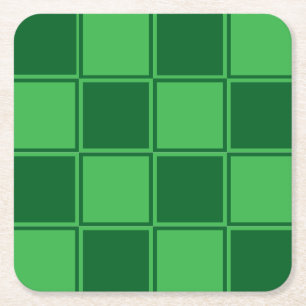 Dunkelgrünes Karo-Muster Rechteckiger Pappuntersetzer