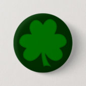 Dunkelgrünes Kleeblatt Form St Paddys Day Button (Vorderseite)