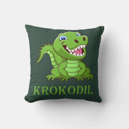 dunkelgrünes Krokodil Kissen