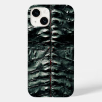 Dunkelgrünes Krokodil-Skin-iPhone 14 Fall