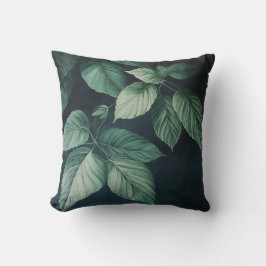 Dunkelgrünes Leaf-Muster Pillow Kissen
