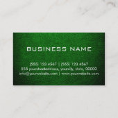 Dunkelgrünes Leder Texturiert Monogramm Visitenkarte (Rückseite)