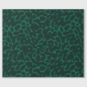 Dunkelgrünes Leopardenmuster Geschenkpapier (Flach)