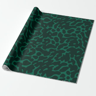 Dunkelgrünes Leopardenmuster Geschenkpapier