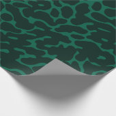 Dunkelgrünes Leopardenmuster Geschenkpapier (Ecke)
