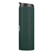 Dunkelgrünes Monogramm Thermosbecher (Nach rechts gedreht)