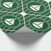 Dunkelgrünes SeeSegelboot Geschenkpapier (Ecke)
