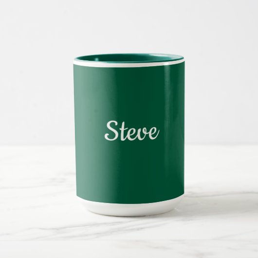 Dunkelgrünes Template, weißer Text, Tasse (Zentrum)