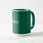 Dunkelgrünes Template, weißer Text, Tasse (VorderseiteRechts)