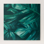 Dunkelgrünes, tropisches Dschungelwald. Puzzle (Horizontal)