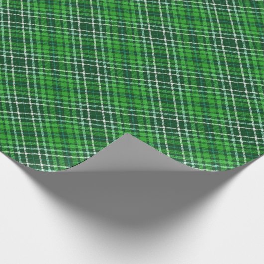 Dunkelgrünes u. Waldgrün-kariertes Muster Geschenkpapier (Ecke)
