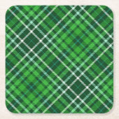 Dunkelgrünes u. Waldgrün-kariertes Muster Rechteckiger Pappuntersetzer (Vorderseite)